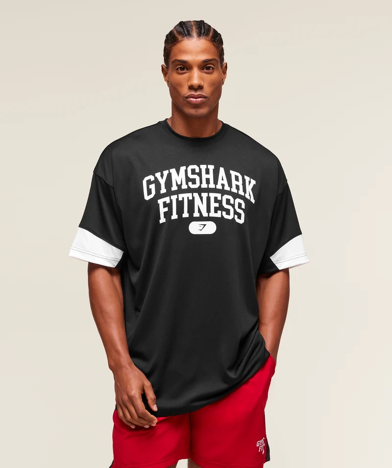 Gymshark Varsity Oversized T-Shirt - Black