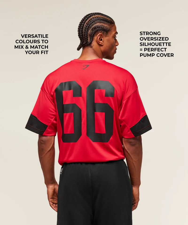 Gymshark Varsity Oversized T-Shirt - Conditioning Red