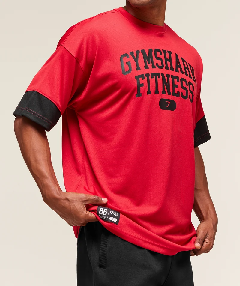 Gymshark Varsity Oversized T-Shirt - Conditioning Red