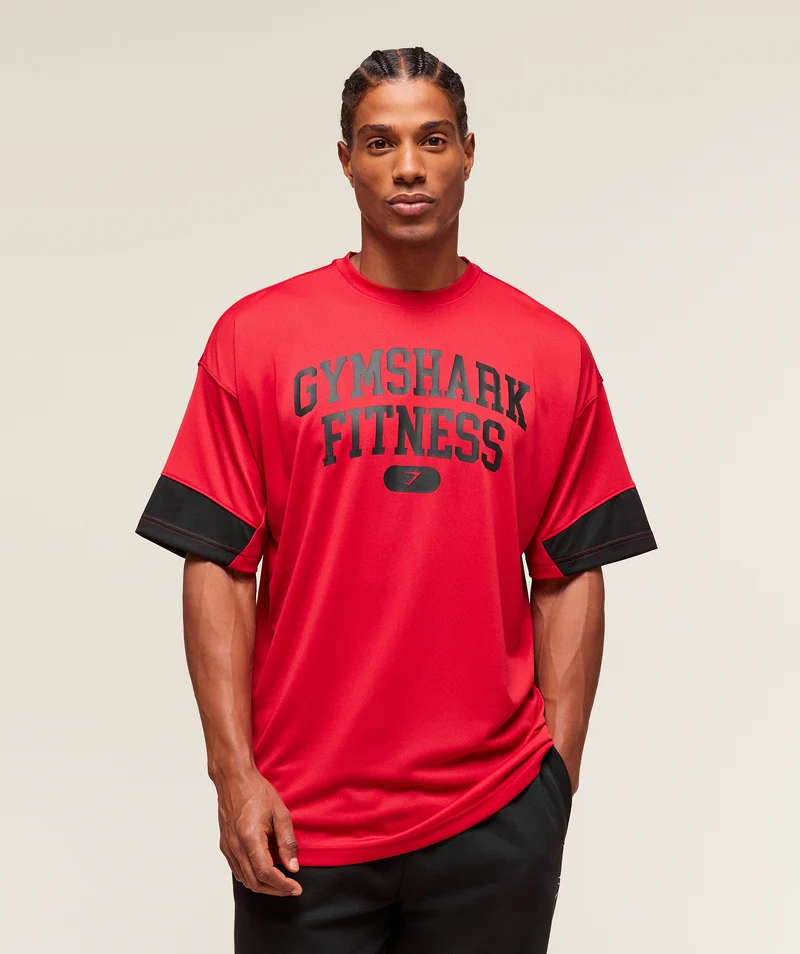 Gymshark Varsity Oversized T-Shirt - Conditioning Red
