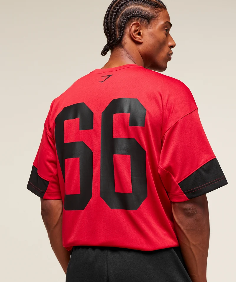 Gymshark Varsity Oversized T-Shirt - Conditioning Red