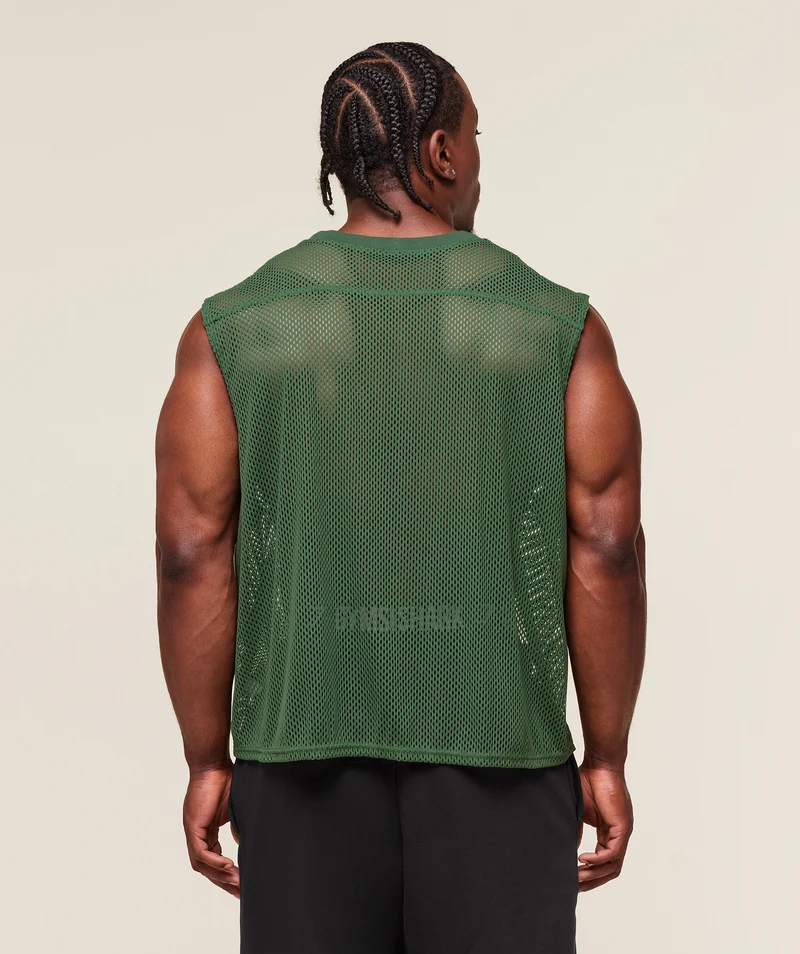 Gymshark Mesh Oversized Tank - Classic Green