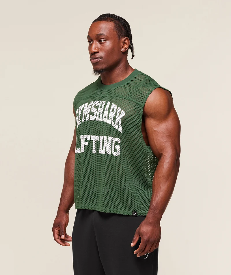 Gymshark Mesh Oversized Tank - Classic Green