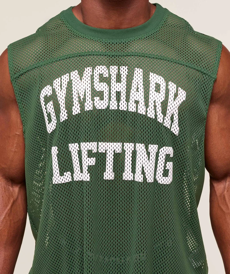 Gymshark Mesh Oversized Tank - Classic Green