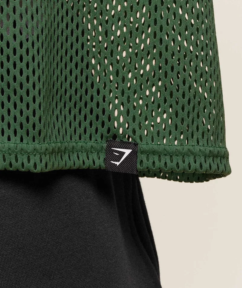 Gymshark Mesh Oversized Tank - Classic Green