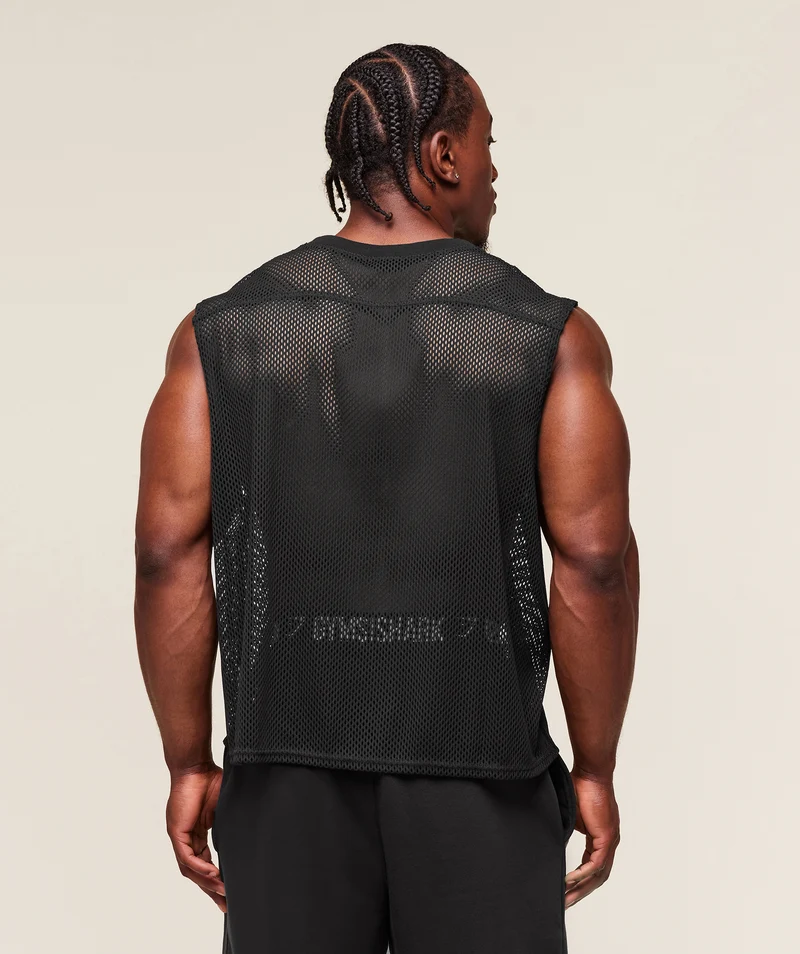 Gymshark Mesh Oversized Tank - Black