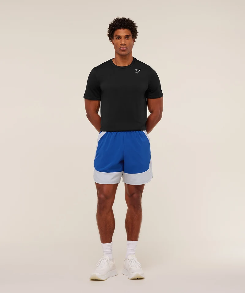 Gymshark Sport 25 Block 7" Shorts - Athletic Blue/Light Grey