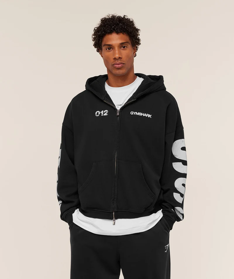 Gymshark Strength Of Tomorrow Zip Up Hoodie - Black