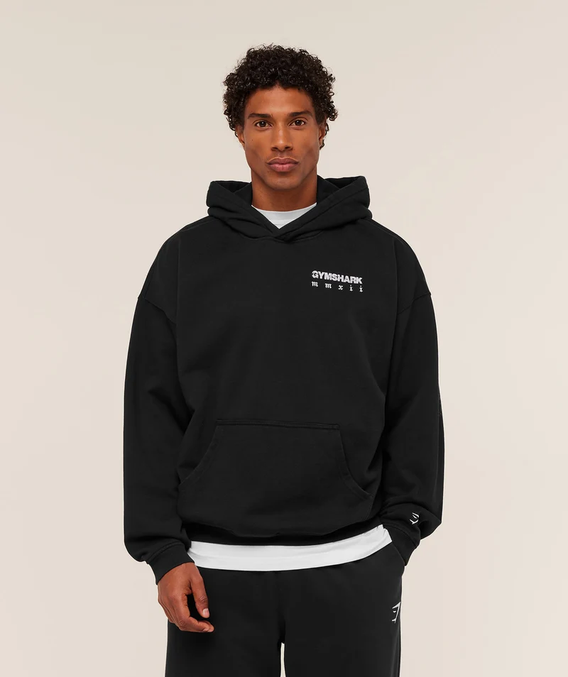 Gymshark Numerals Hoodie - Black