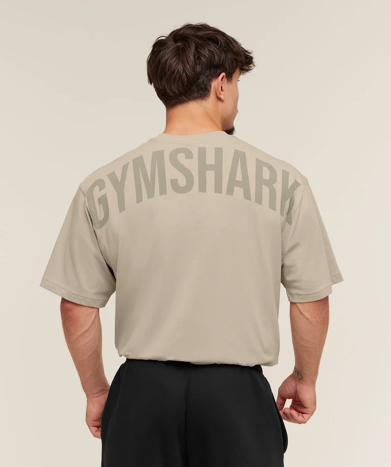 Gymshark Power T-Shirt - Mushroom Grey