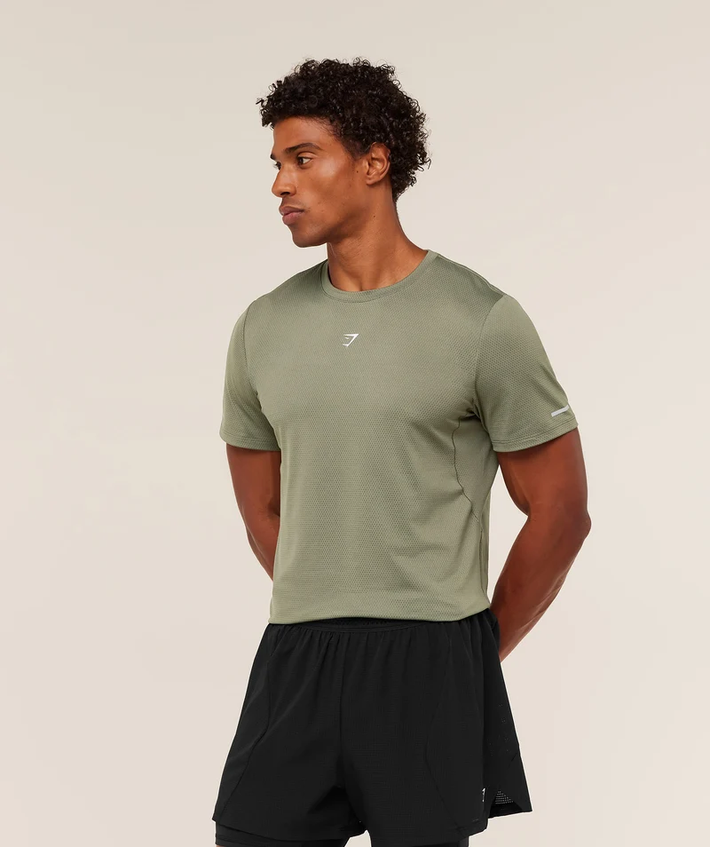 Gymshark Running T-Shirt - Base Green
