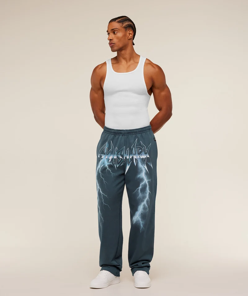 Gymshark Eagle Band Style Graphic Straight Leg Pants - Stealth Blue