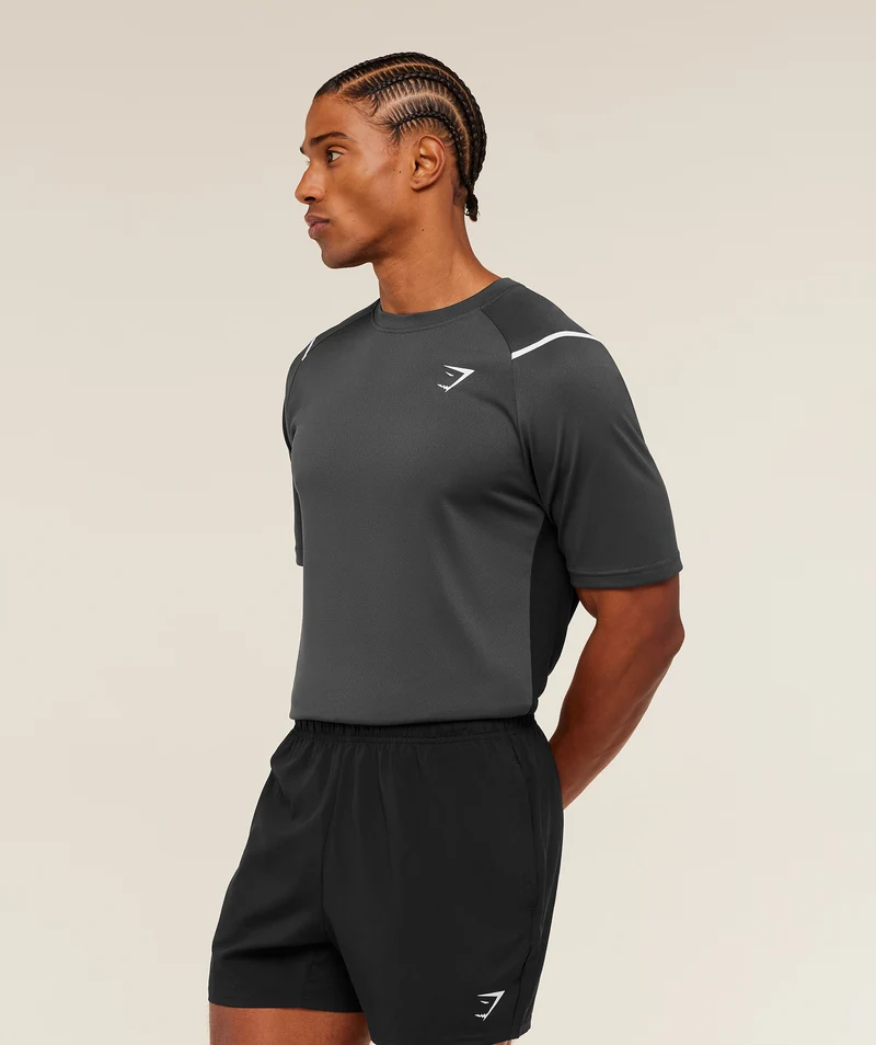 Gymshark Arrival Contrast T-Shirt - Onyx Grey/Black