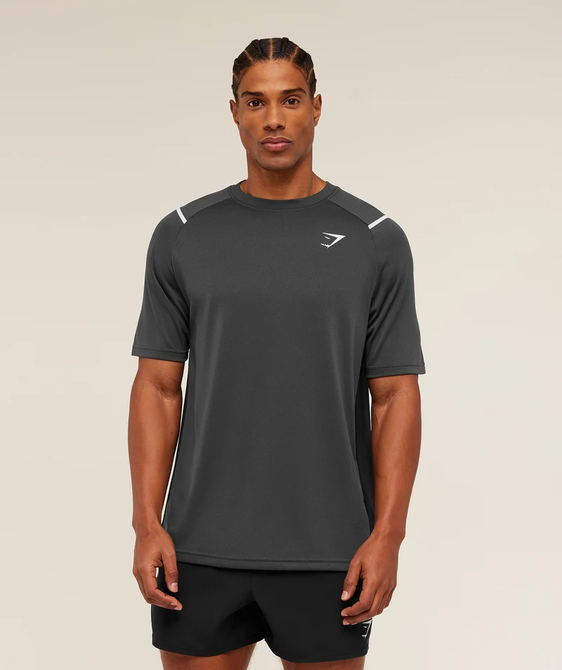 Gymshark Arrival Contrast T-Shirt - Onyx Grey/Black