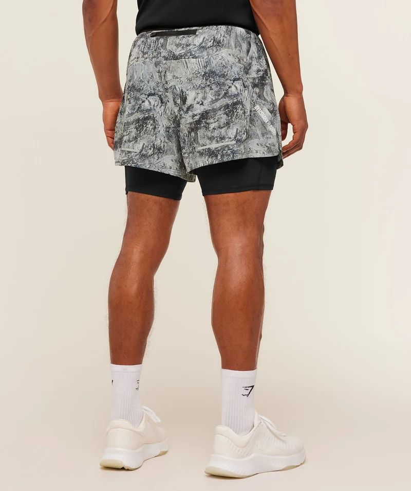 Gymshark Running 4" 2-in-1 Shorts - Dark Grey/Black