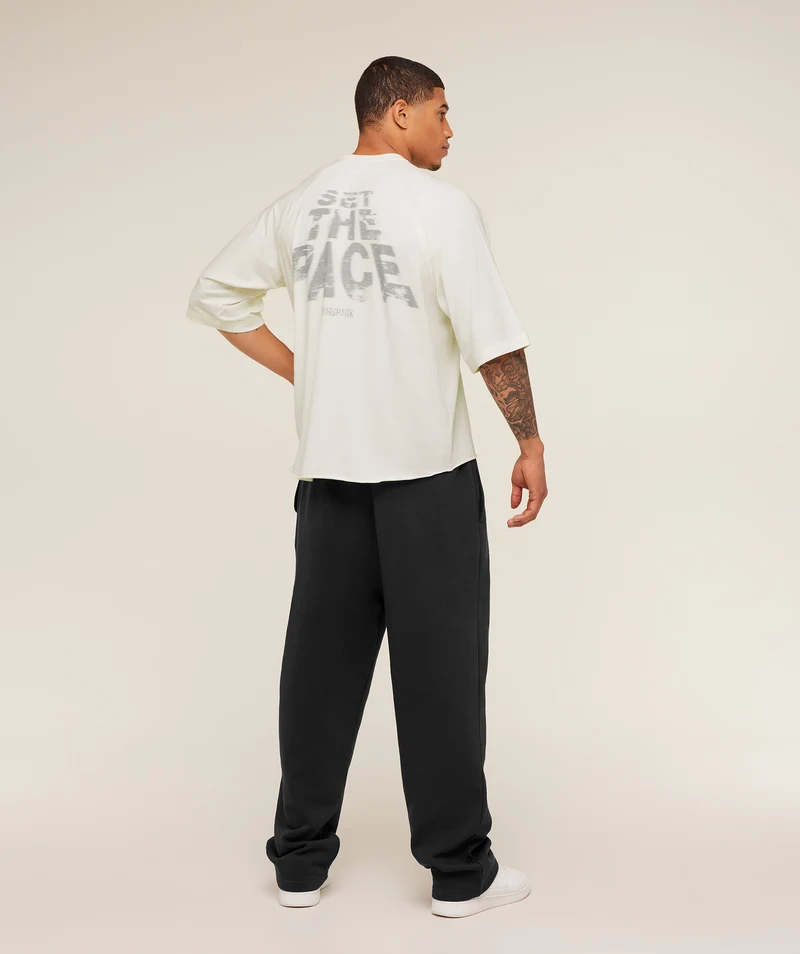 Gymshark Set The Pace Boxy T-Shirt - Soft White