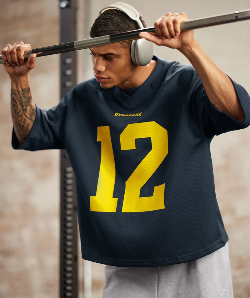 Gymshark American Football Jersey - Heavy Blue