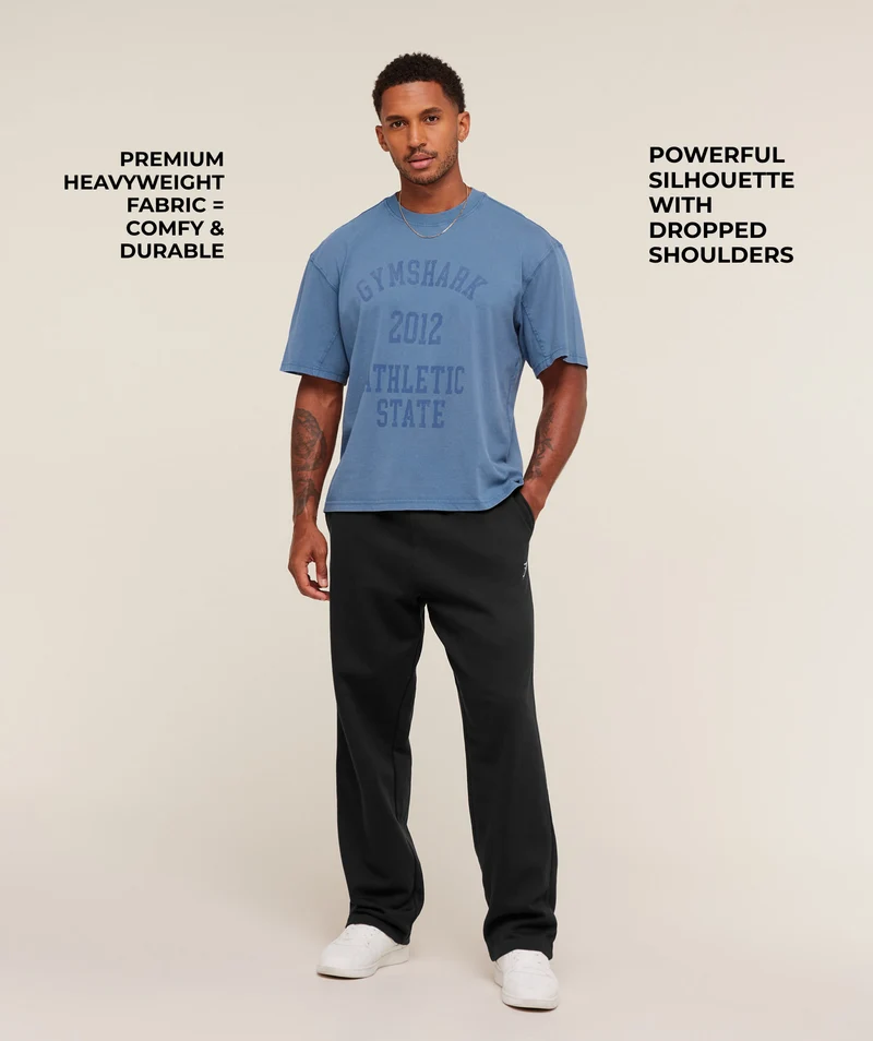 Gymshark Collegiate Washed T-Shirt - Compound Blue