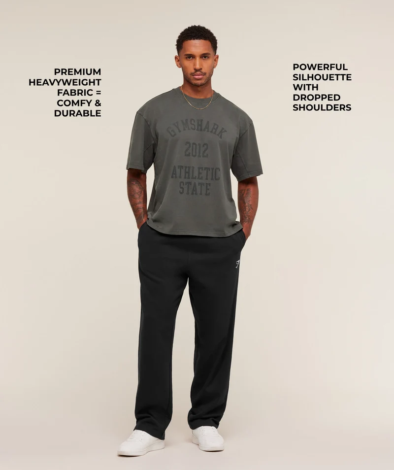 Gymshark Collegiate Washed T-Shirt - Asphalt Grey