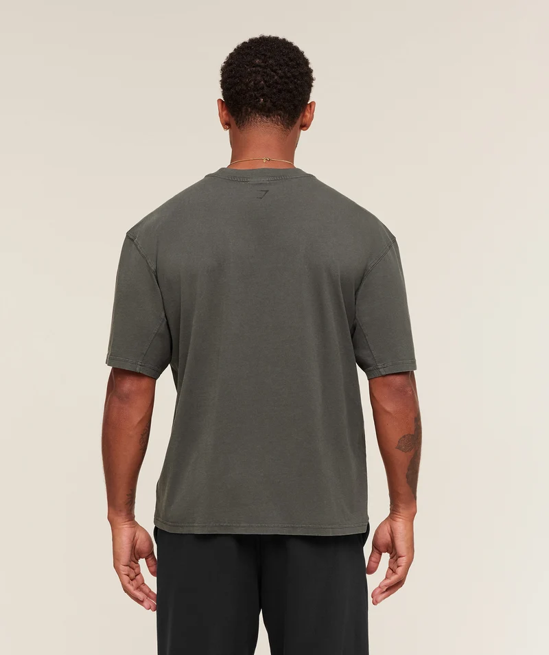 Gymshark Collegiate Washed T-Shirt - Asphalt Grey