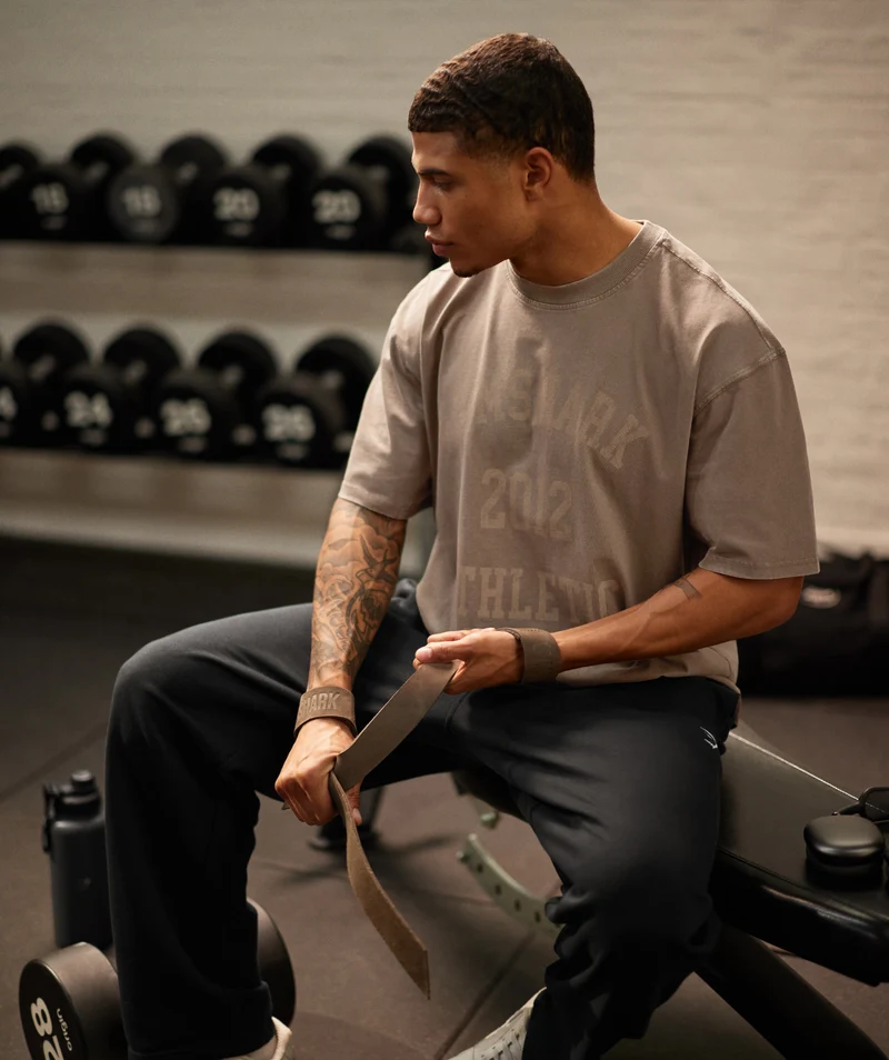 Gymshark Collegiate Washed T-Shirt - Soft Brown