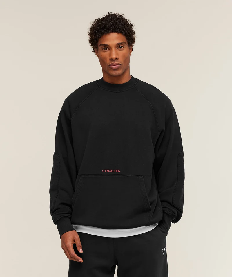 Gymshark Premium Heavyweight Crew - Black