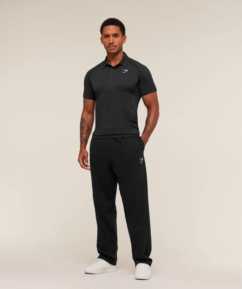 Gymshark Vital Seamless Polo - Black/Silhouette Grey