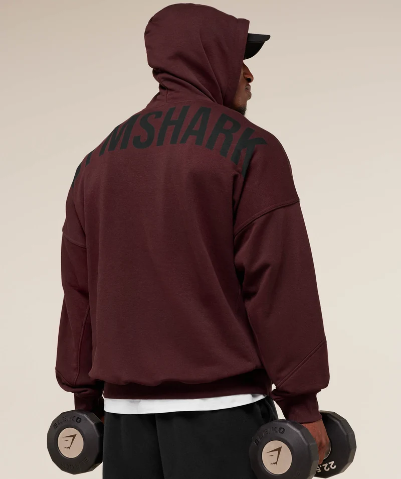 Gymshark Power Oversized Hoodie - Rich Maroon