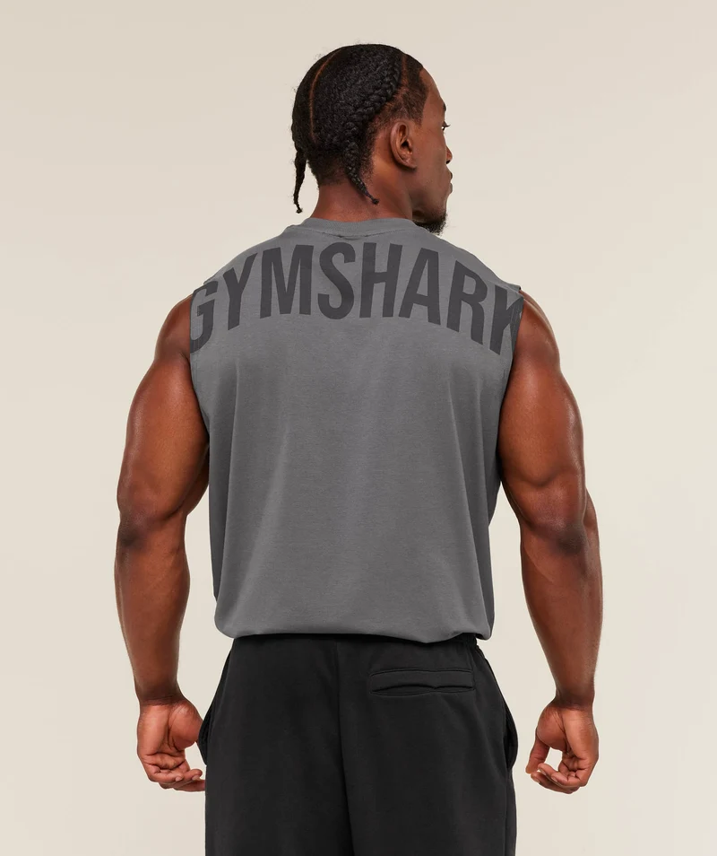 Gymshark Power Cut Off Tank - Dark Grey