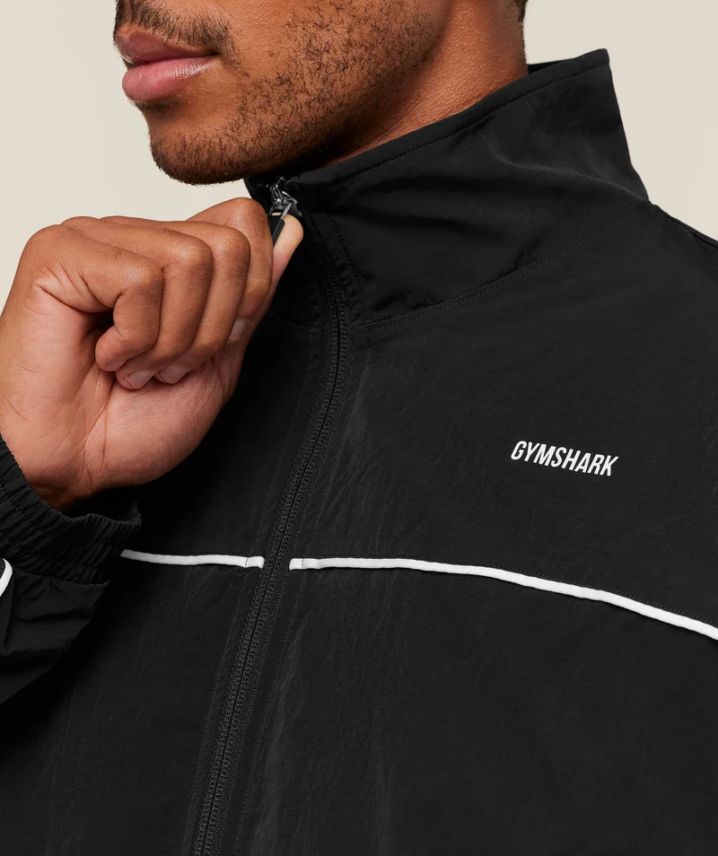 Gymshark Retro Shell Track Jacket - Black