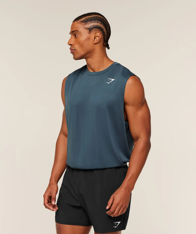 Gymshark Oversized Performance Tank - Stealth Blue
