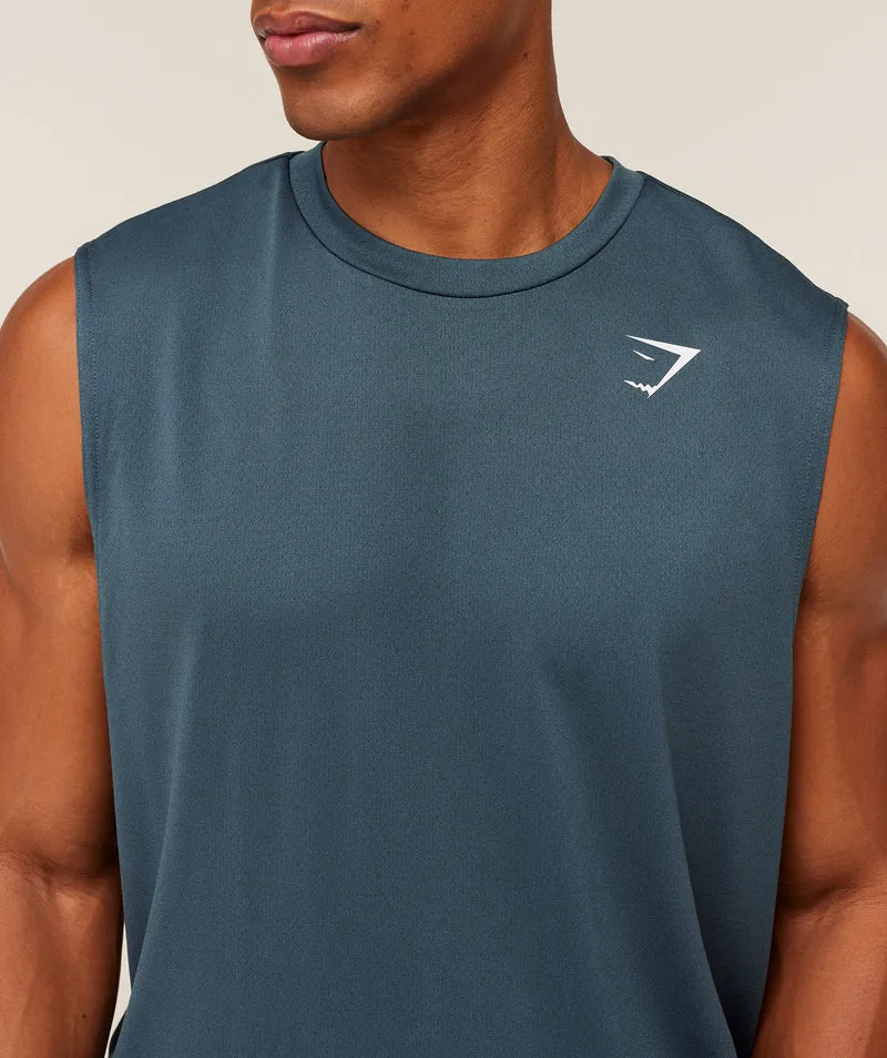 Gymshark Oversized Performance Tank - Stealth Blue
