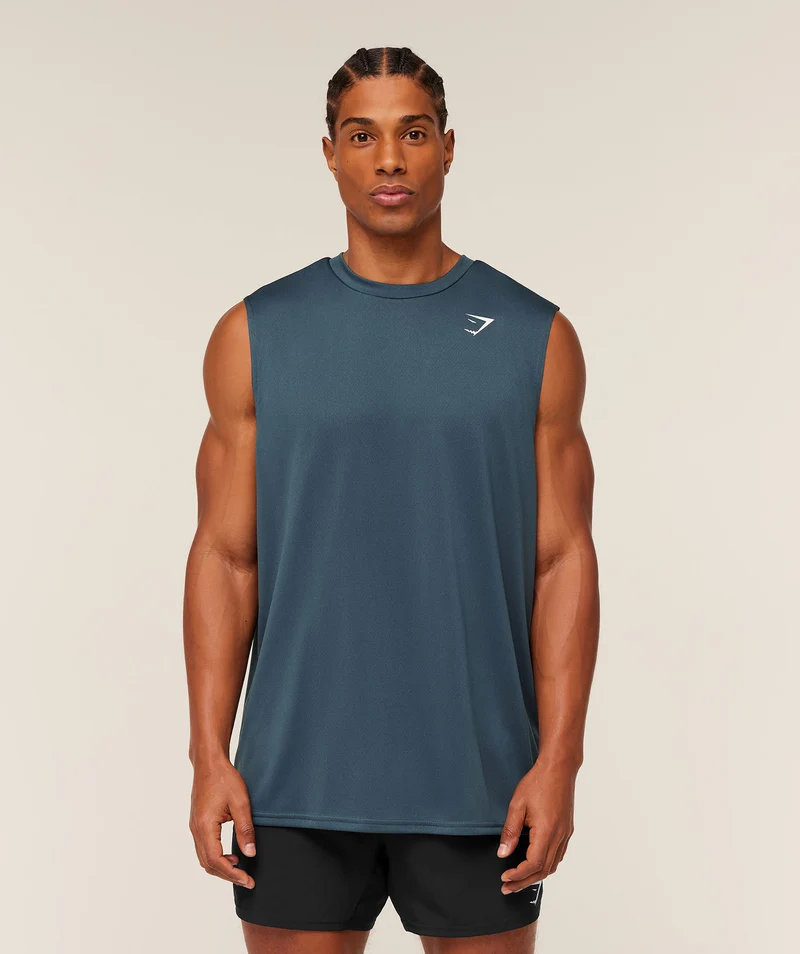 Gymshark Oversized Performance Tank - Stealth Blue