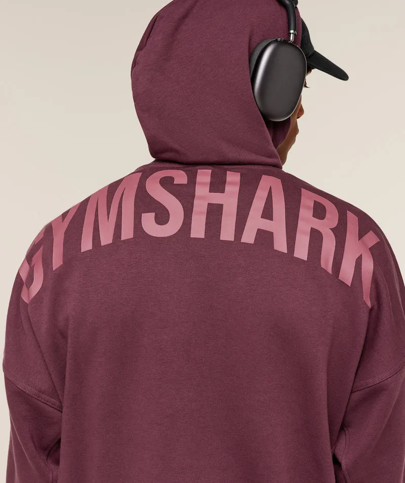 Gymshark Power Oversized Hoodie - Impact Burgundy