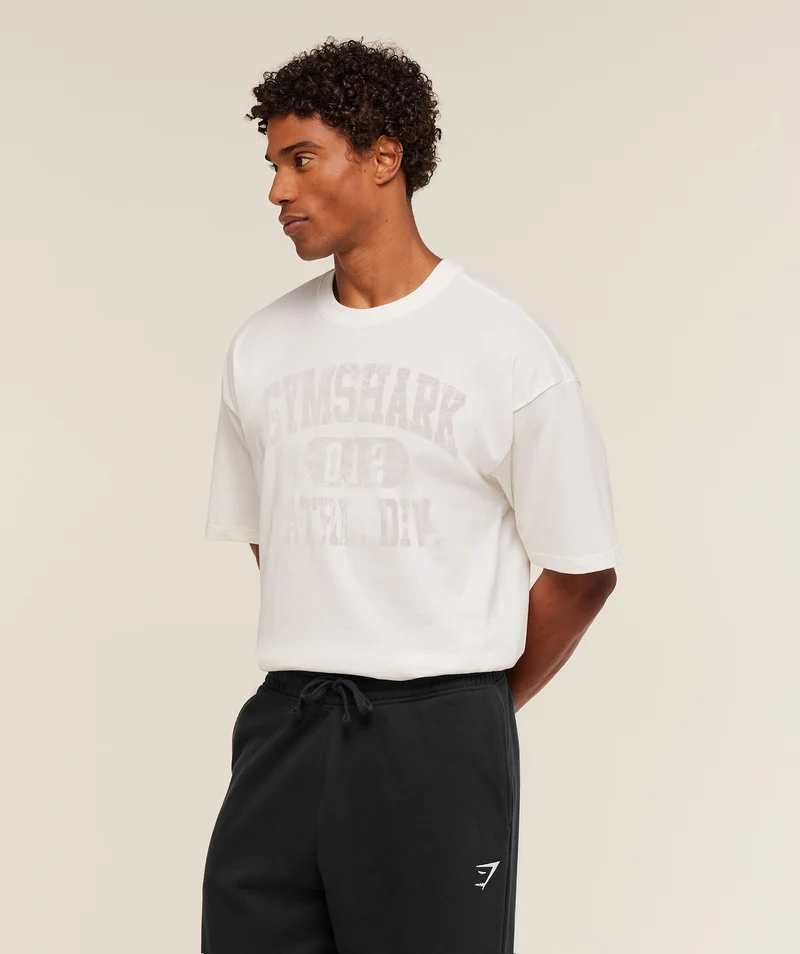 Gymshark Athletic Division Graphic T-Shirt - Soft White