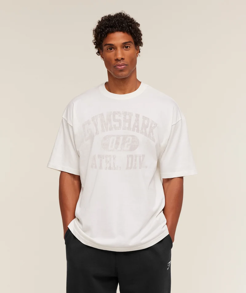 Gymshark Athletic Division Graphic T-Shirt - Soft White