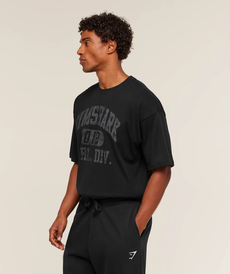 Gymshark Athletic Division Graphic T-Shirt - Black