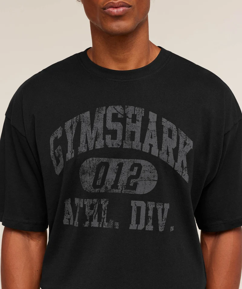 Gymshark Athletic Division Graphic T-Shirt - Black