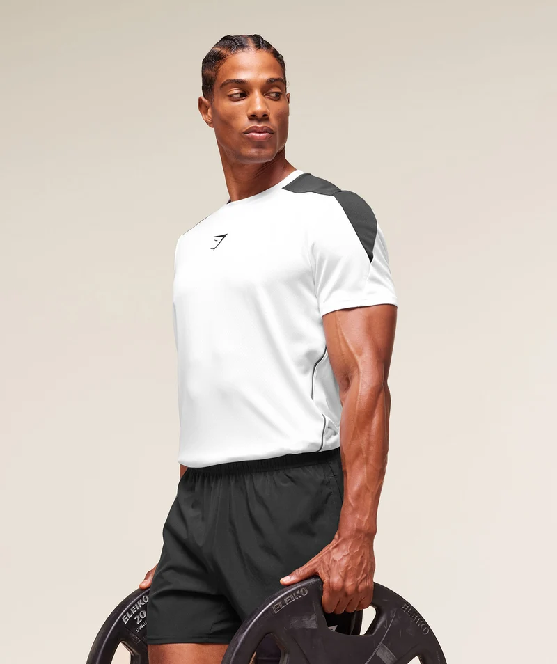 Gymshark Arrival Block T-Shirt - White