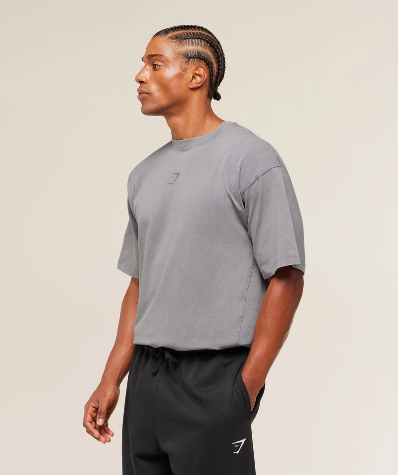 Gymshark Power Washed T-Shirt - Medium Grey