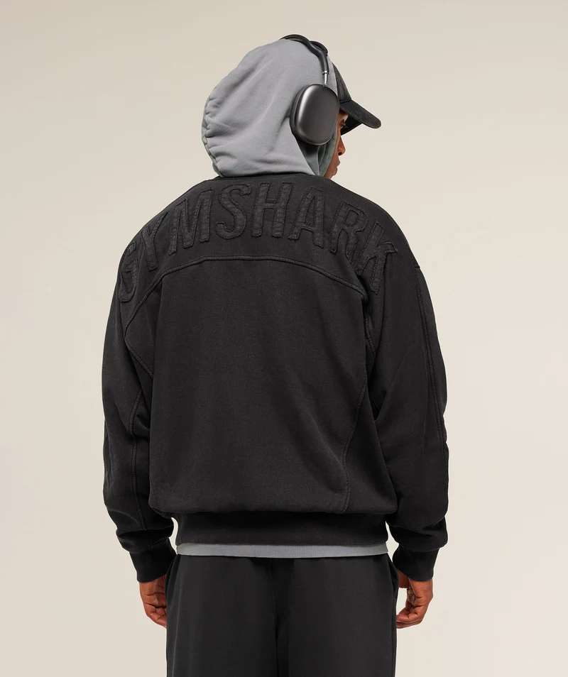Gymshark Power Washed Jersey Track Jacket - Black
