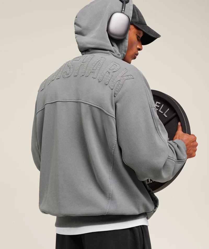 Gymshark Power Washed Hoodie - Medium Grey