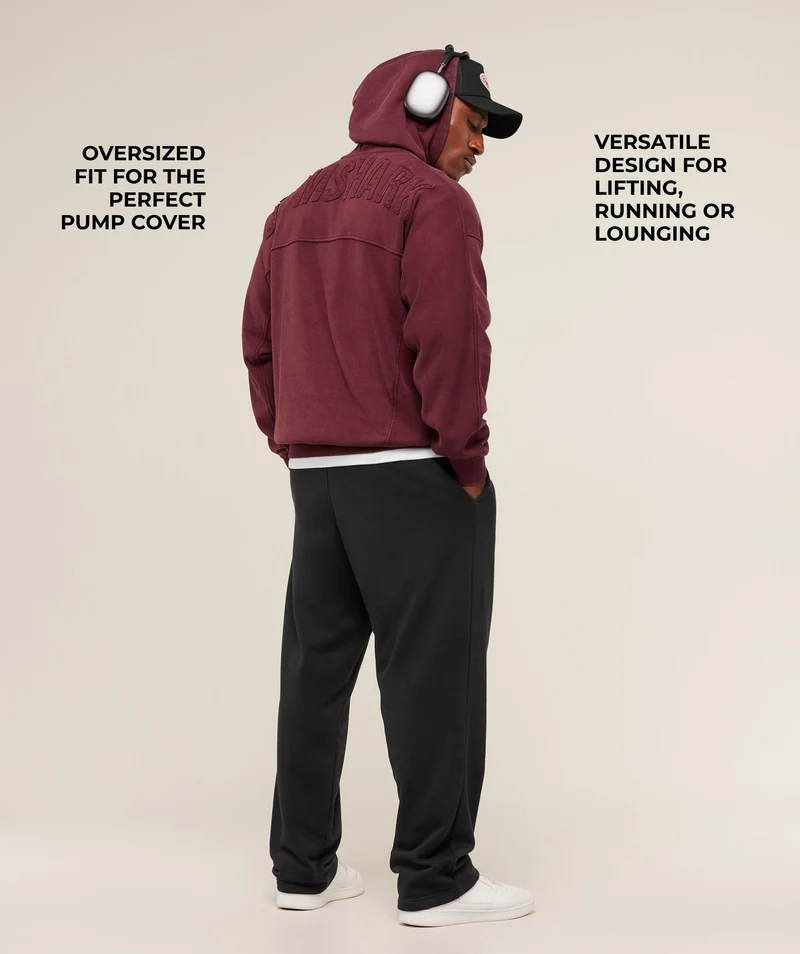 Gymshark Power Washed Hoodie - Rich Maroon
