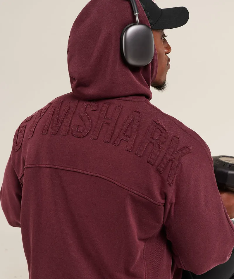 Gymshark Power Washed Hoodie - Rich Maroon