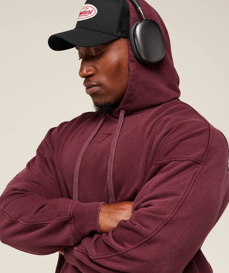 Gymshark Power Washed Hoodie - Rich Maroon