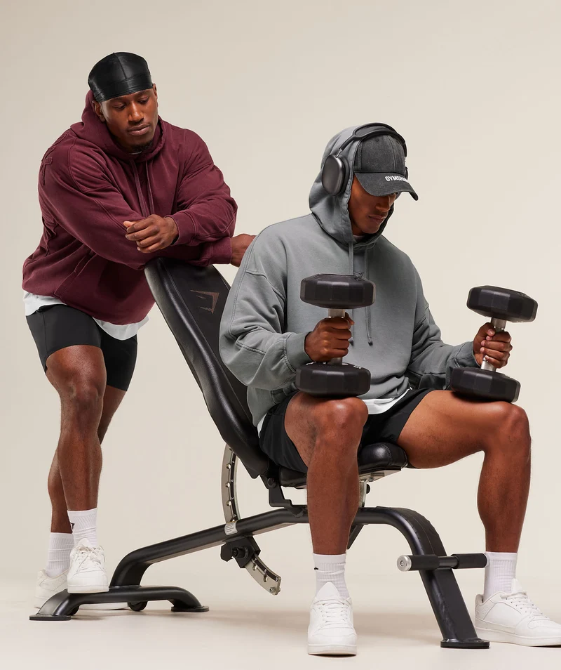 Gymshark Power Washed Hoodie - Rich Maroon