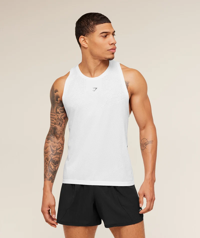 Gymshark Seamless Running Tank - White