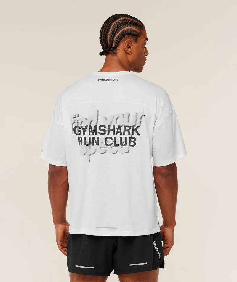 Gymshark Running Graphic T-Shirt - White