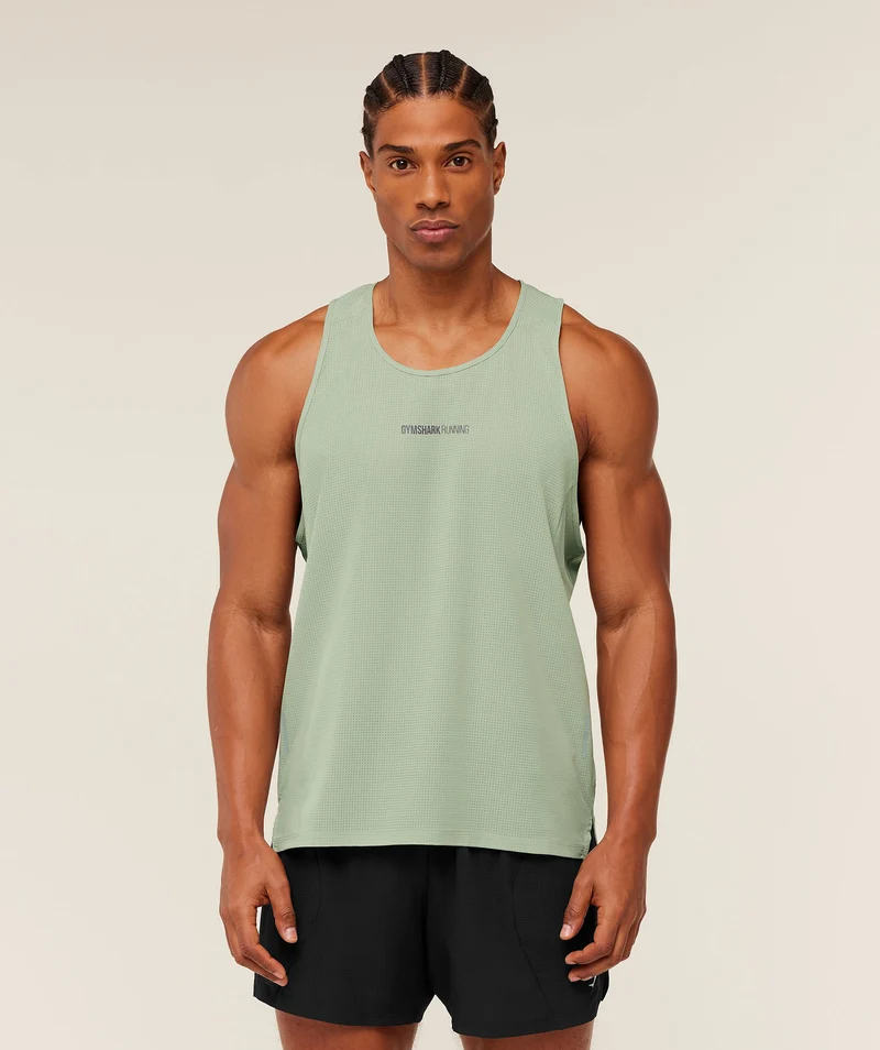 Gymshark Running Tank - Haze Green