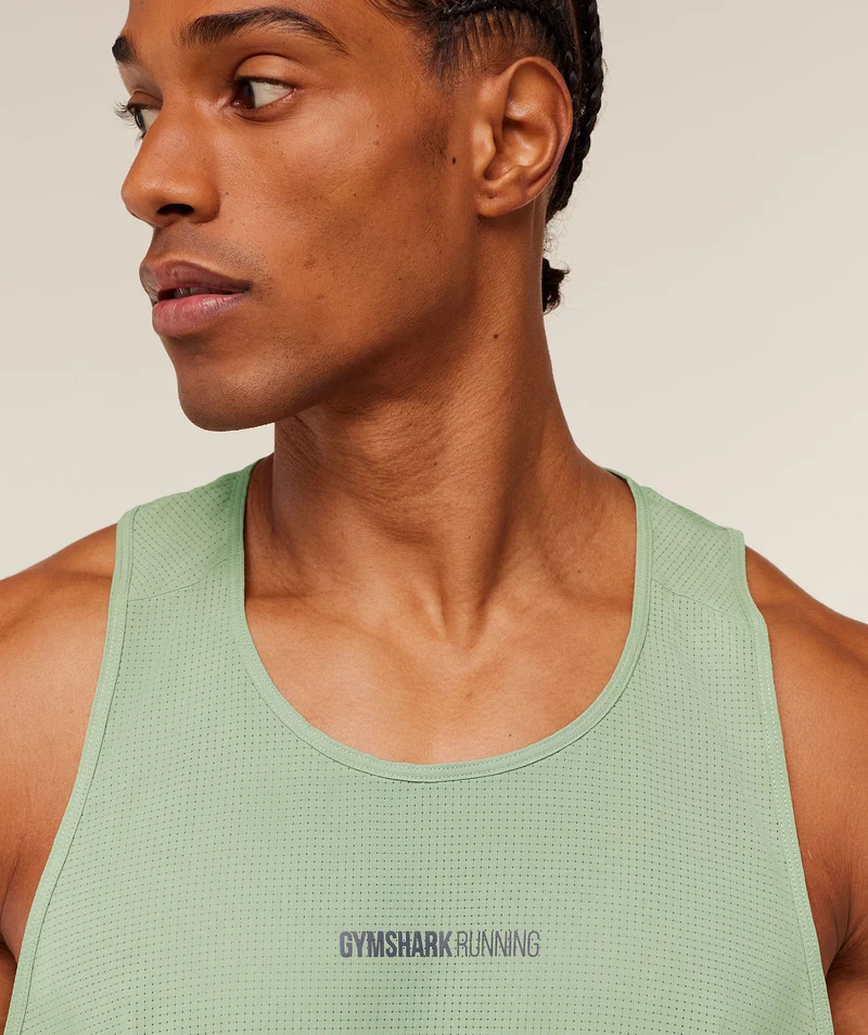 Gymshark Running Tank - Haze Green